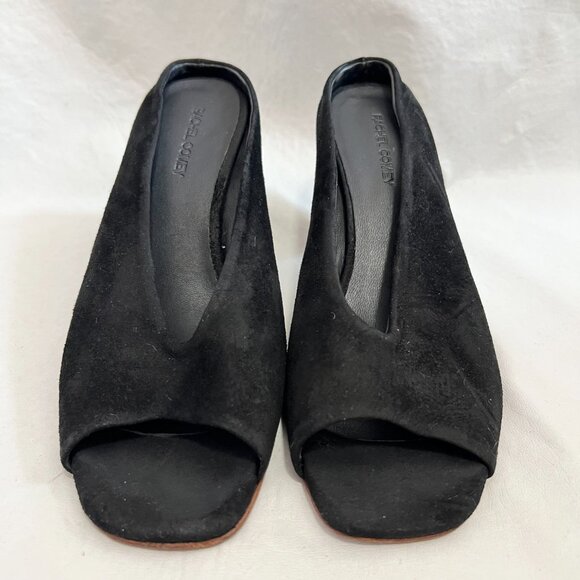 Rachel Comey Rouse high heels black suede kidskin leather womens 7 peep toe - Picture 2 of 12